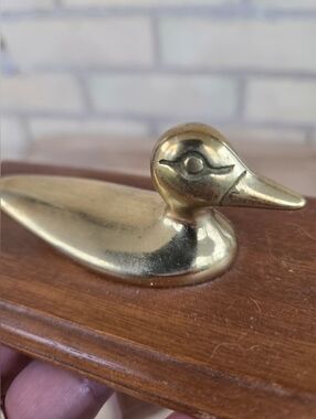 Vintage Brass Duck Decor/Book Ends